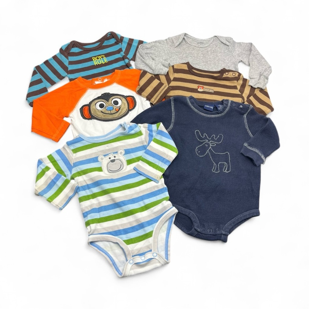 Baby Boy Long Sleeve Onesie Set 6 Months